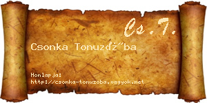 Csonka Tonuzóba névjegykártya
